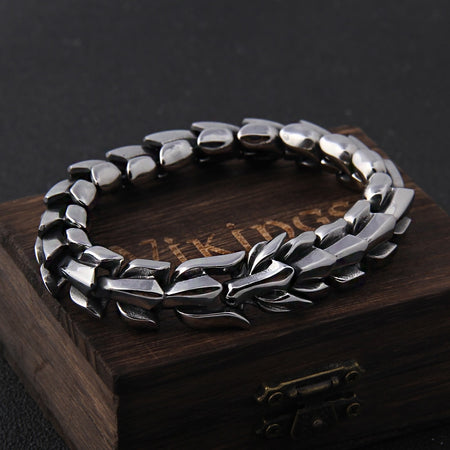 Viking Ouroboros vintage punk bracelet for men stainless steel fashion Jewelry